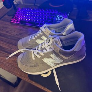 New Balance Gray and White Athletic Shoes